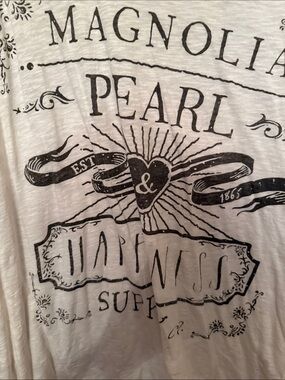 Magnolia Pearl White Short-Sleeve Graphic Tee with Black Print